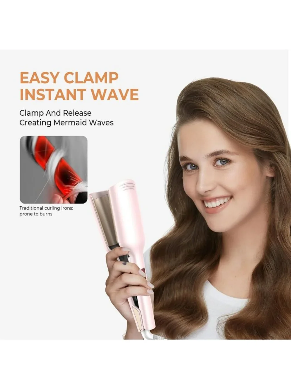 Mini Waver Curling Iron - Ionic Deep Waver with Ceramic 2 Barrel, Easy to Use